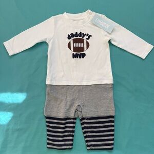 VINTAGE  NWT Gymboree Baby-toddler Set 1 piece boy 6-12 mo Football daddy’s MVP